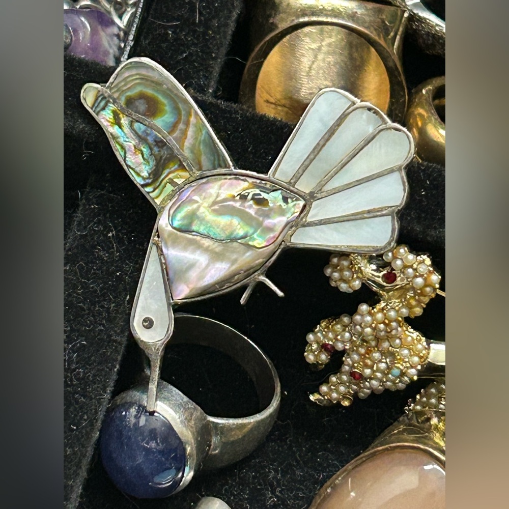 silver Taxco Mexican Hummingbird brooch